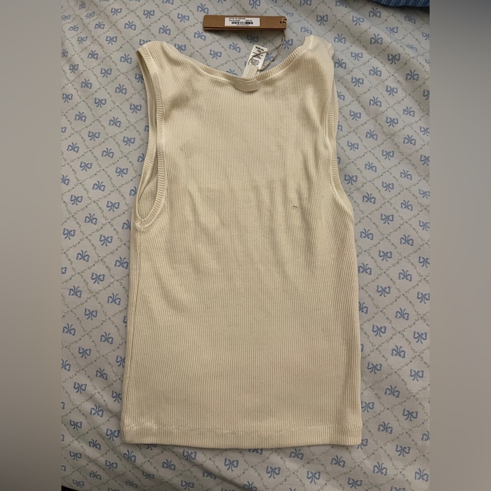 Cream Ribbed Tank Top - Picture 2 of 2
